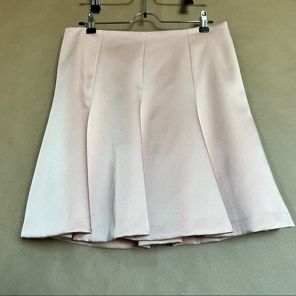 ✨NWT✨🏷Ann Taylor: Pale Pink A-line/Flare Satin-Sheen Fully-Line Skirt - Picture 5 of 14